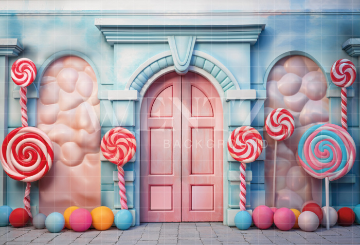 Fundo Fotográfico em Tecido Loja de Doces Dia das Crianças / Backdrop 6392