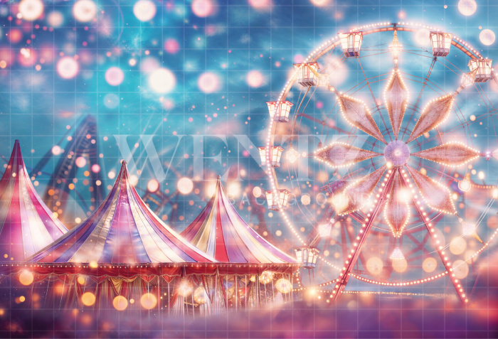 Fundo Fotográfico em Tecido Roda Gigante Dia das Crianças / Backdrop 6422