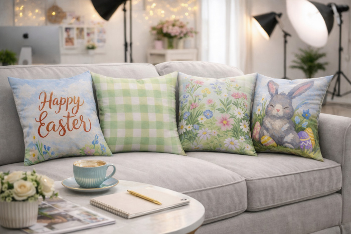 Kit 4 Capas de Almofadas Páscoa - 50 x 50 / WA99