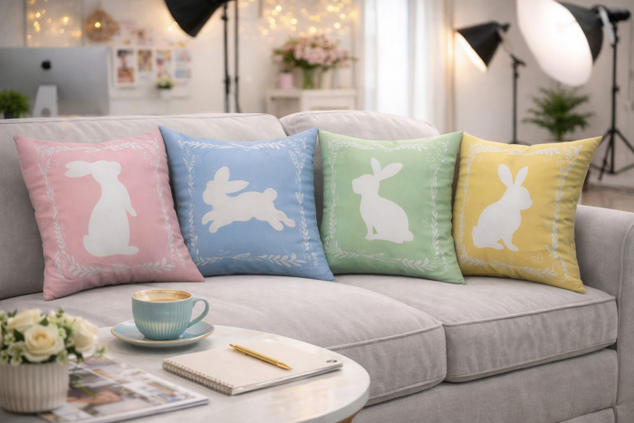 Kit 4 Capas de Almofadas Páscoa - 50 x 50 / WA96