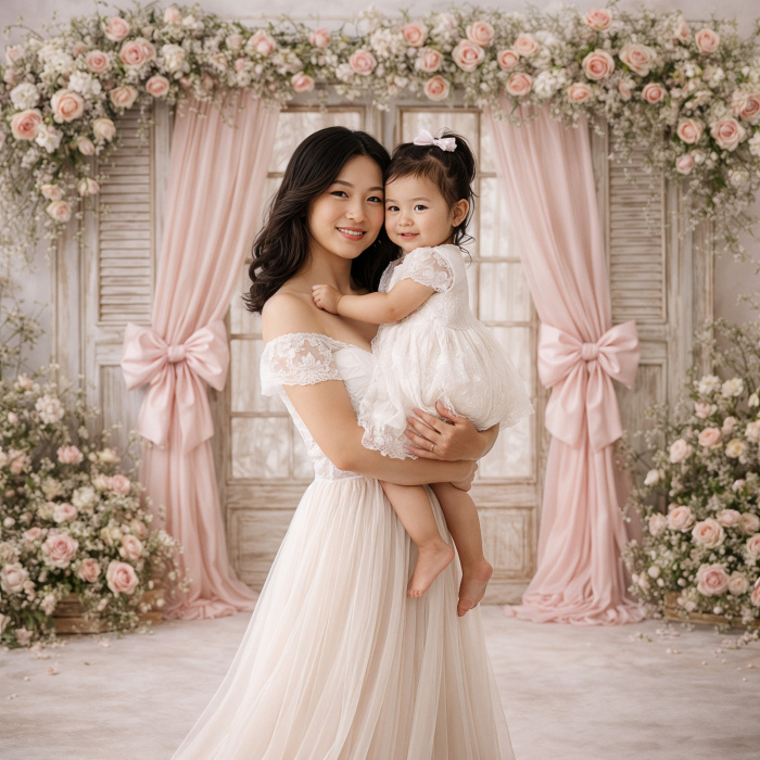 Fundo Fotográfico em Tecido Dia das Mães Floral / Backdrop 8171