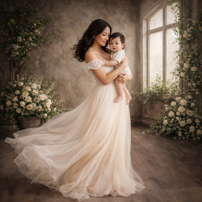 Fundo Fotografico em Tecido Dia das Mães Floral / Backdrop 8129