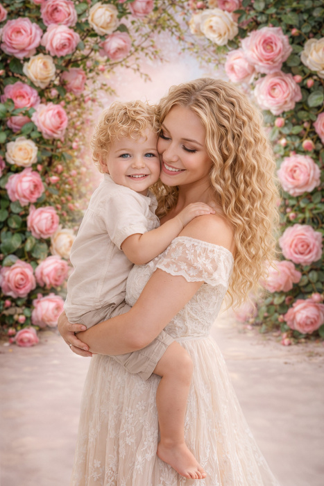 Fundo Fotográfico em Tecido Dia das Mães Floral / Backdrop 8172
