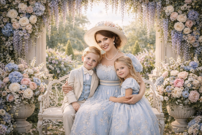 Fundo Fotográfico em Tecido Jardim Dia das Mães / Backdrop 8237