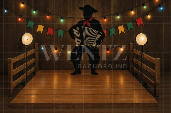 Fundo Fotográfico em Tecido Palco de Festa / Backdrop 7671