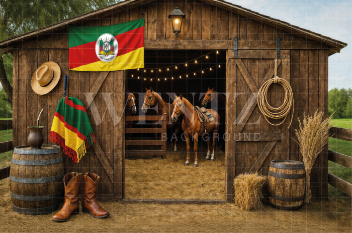 Fundo Fotográfico em Tecido Celeiro / Backdrop 7680