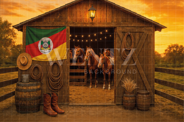 Fundo Fotográfico em Tecido Celeiro / Backdrop 7681