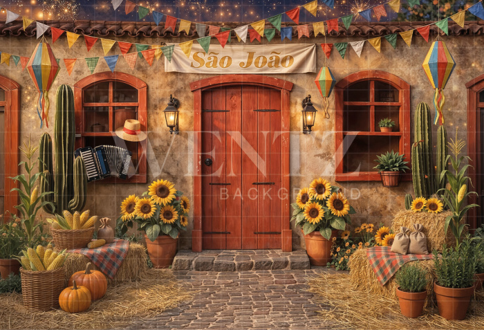 Fundo Fotográfico em Tecido Cenário Festa Junina / Backdrop 8286