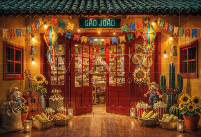 Fundo Fotográfico em Tecido Cenário Festa Junina / Backdrop 8289