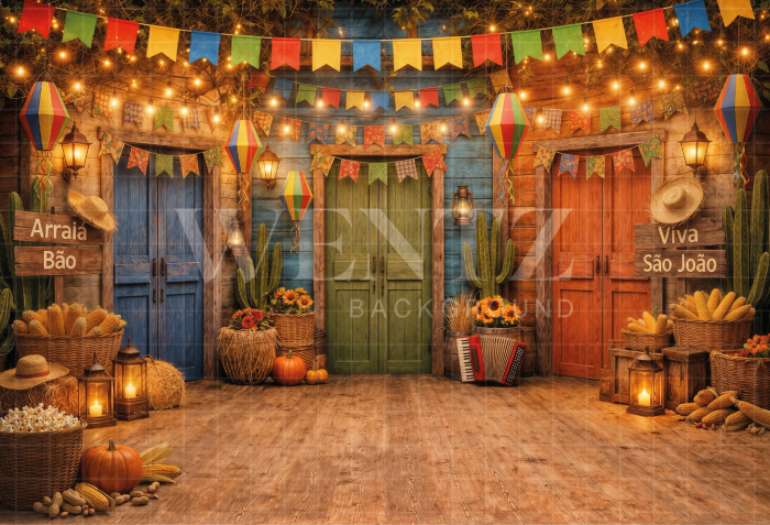 Fundo Fotográfico em Tecido Cenário Festa Junina / Backdrop 8288