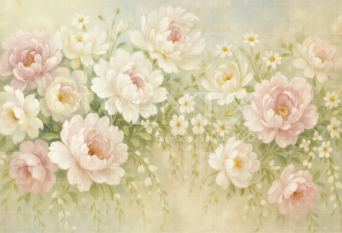 Fundo Fotográfico em Tecido Fine Art Floral / Backdrop 7071