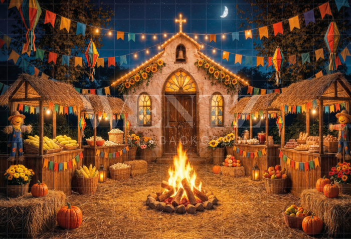 Fundo Fotográfico em Tecido Cenário Festa Junina / Backdrop 8224