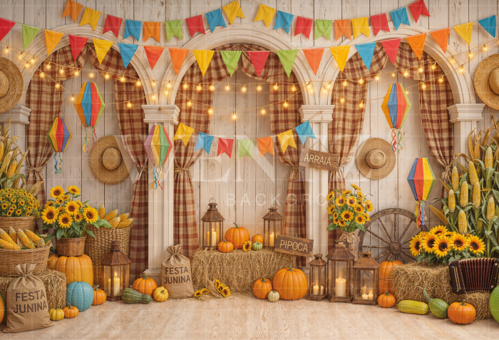 Fundo Fotográfico em Tecido Cenário Festa Junina / Backdrop 8279