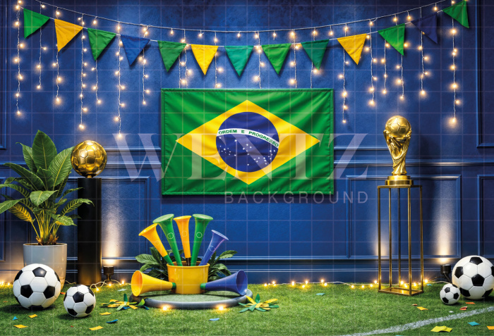 Fundo Fotográfico em Tecido Copa do Mundo de Futebol / Backdrop 8221