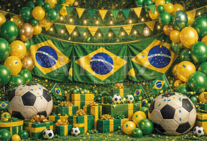 Fundo Fotográfico em Tecido Copa do Mundo de Futebol / Backdrop 8258