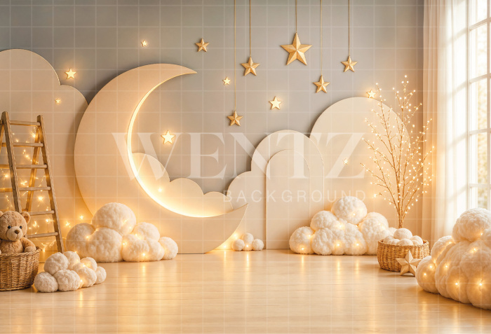 Fundo Fotográfico em Tecido Dia das Crianças Lua / Backdrop 8636