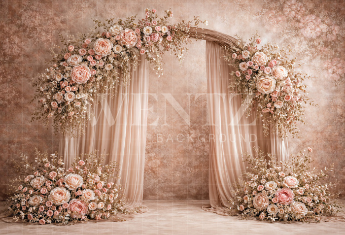 Fundo Fotografico em Tecido Dia das Mães Arco Floral / Backdrop 8155