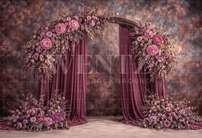 Fundo Fotografico em Tecido Dia das Mães Arco Floral / Backdrop 8156