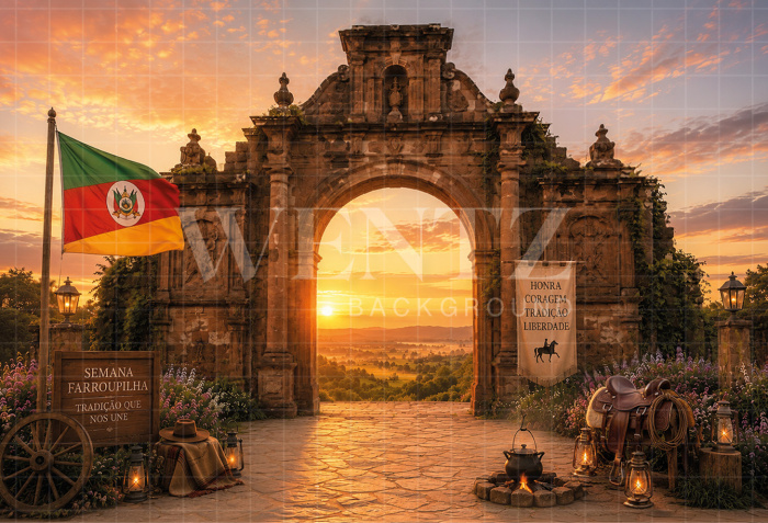 Fundo Fotográfico em Tecido Farroupilha / Backdrop 8654