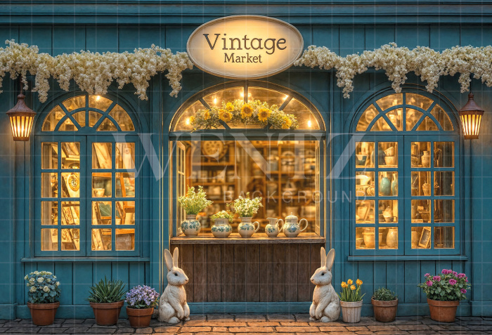 Fundo Fotográfico em Tecido Loja de Páscoa / Backdrop 8061