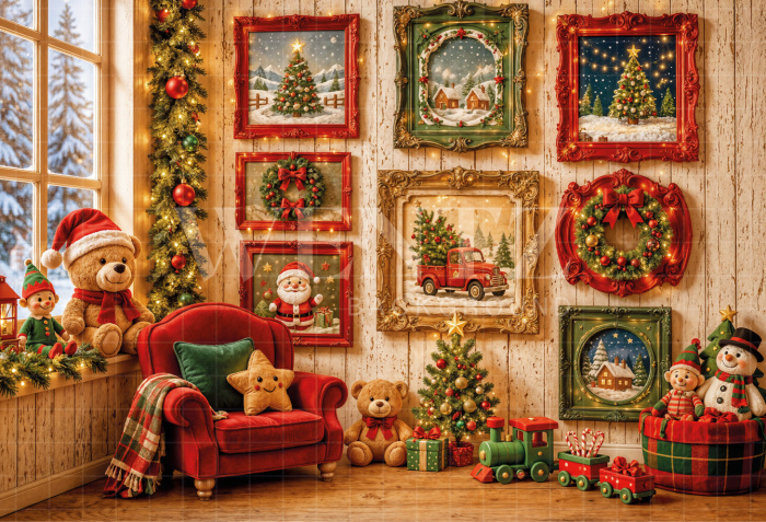 Fundo Fotográfico em Tecido Natal Infantil / Backdrop 8511
