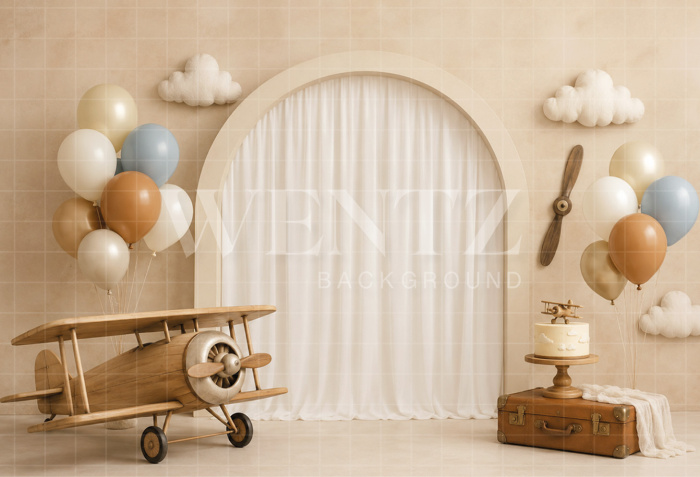 Fundo Fotográfico em Tecido Smash The Cake Aviador / Backdrop 8697