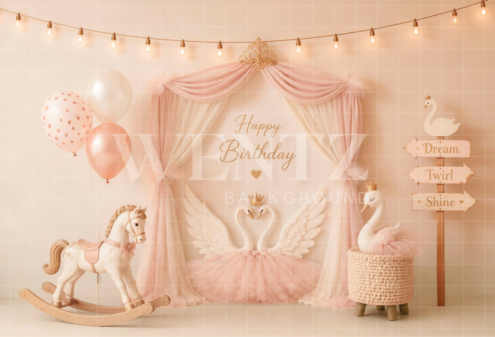 Fundo Fotográfico em Tecido Smash The Cake Balé / Backdrop 8674