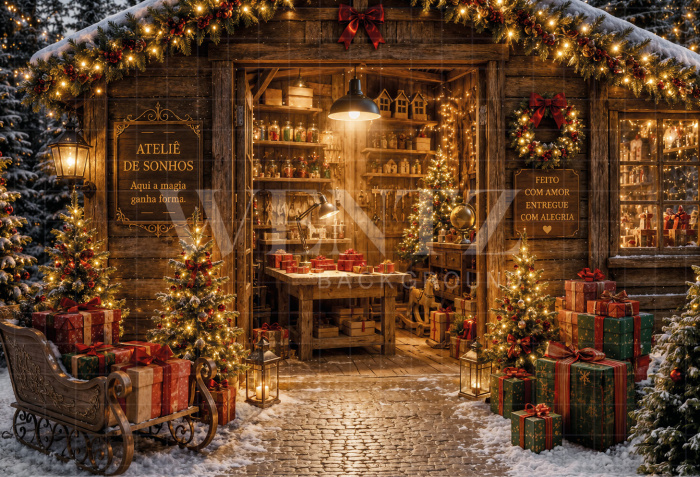 Fundo Fotográfico em Tecido Ateliê de Natal / Backdrop 8475