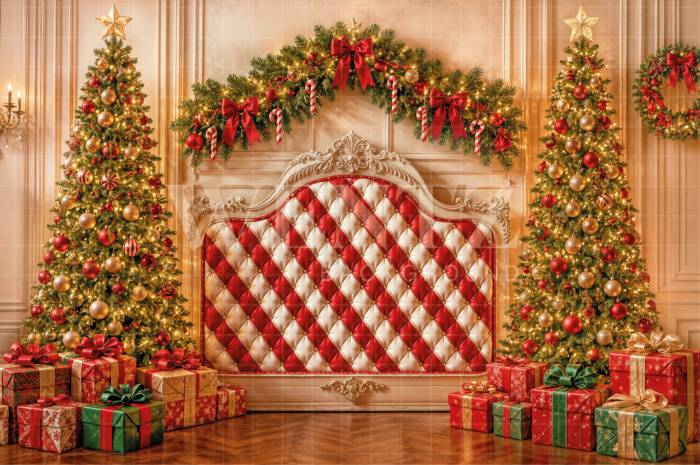 Fundo Fotográfico em Tecido Cabeceira Natal / Backdrop 8514