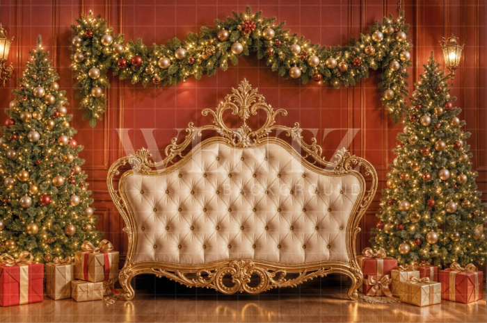 Fundo Fotográfico em Tecido Cabeceira Natal / Backdrop 8539