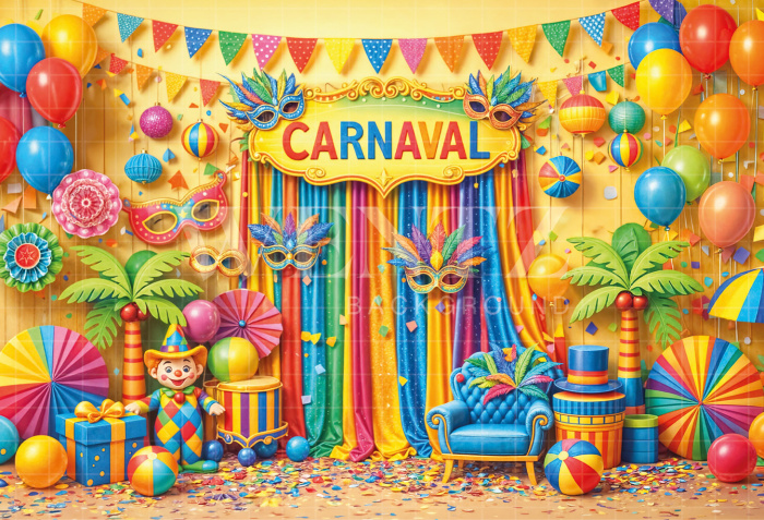 Fundo Fotográfico em Tecido Carnaval / Backdrop 8093
