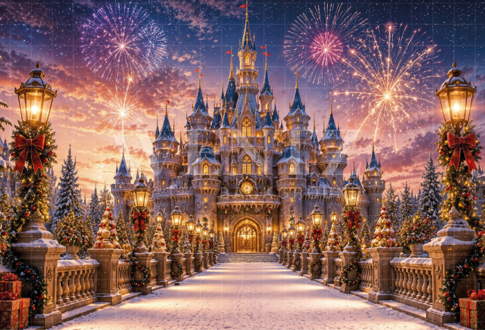 Fundo Fotográfico em Tecido Castelo de Natal / Backdrop 8562
