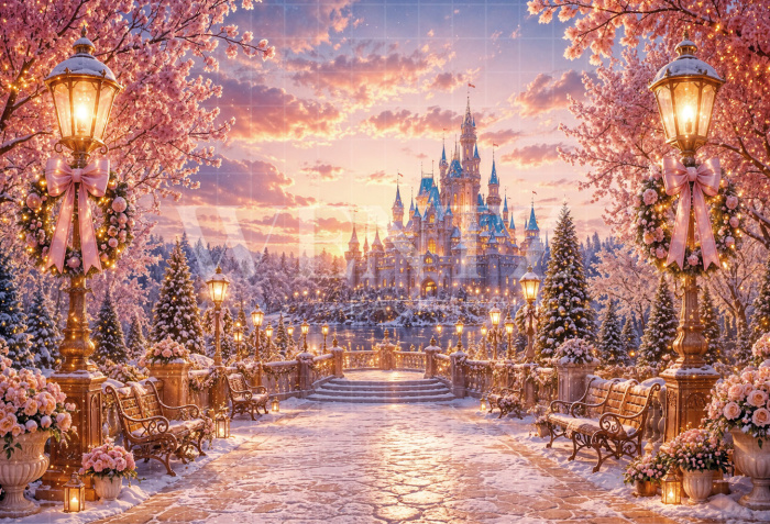 Fundo Fotográfico em Tecido Castelo de Natal / Backdrop 8568