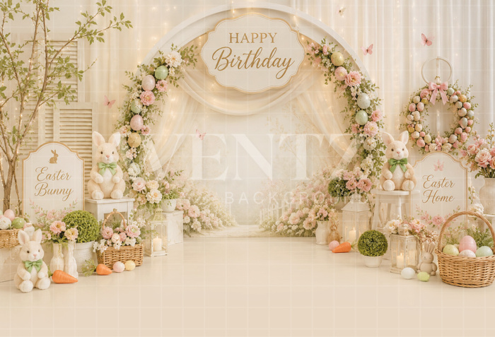 Fundo Fotográfico em Tecido Smash The Cake Coelhos / Backdrop 8816