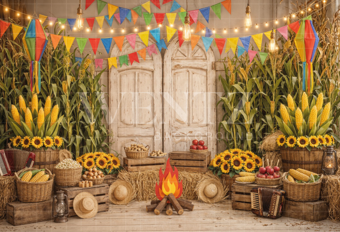 Fundo Fotográfico em Tecido Cenário Festa Junina / Backdrop 8260