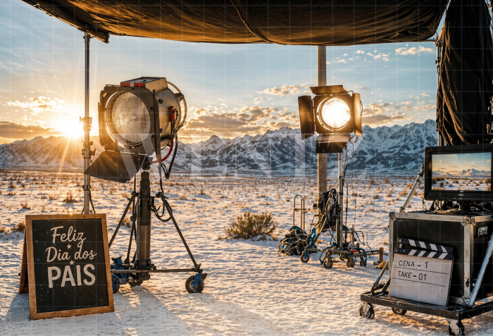 Fundo Fotográfico em Tecido Cinema Dia dos Pais / Backdrop 8340