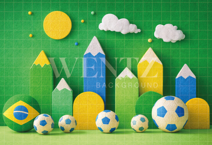 Fundo Fotográfico em Tecido Copa do Mundo de Futebol / Backdrop 8188