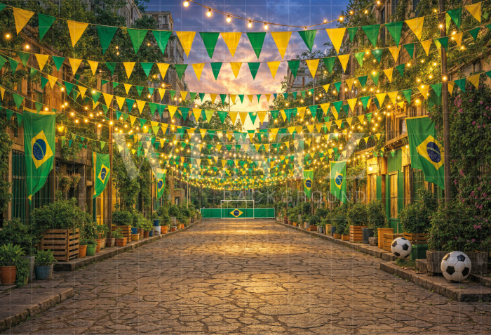 Fundo Fotográfico em Tecido Copa do Mundo de Futebol / Backdrop 8190