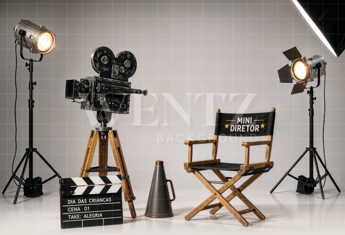 Fundo Fotográfico em Tecido Dia das Crianças Mini Diretor / Backdrop 8602