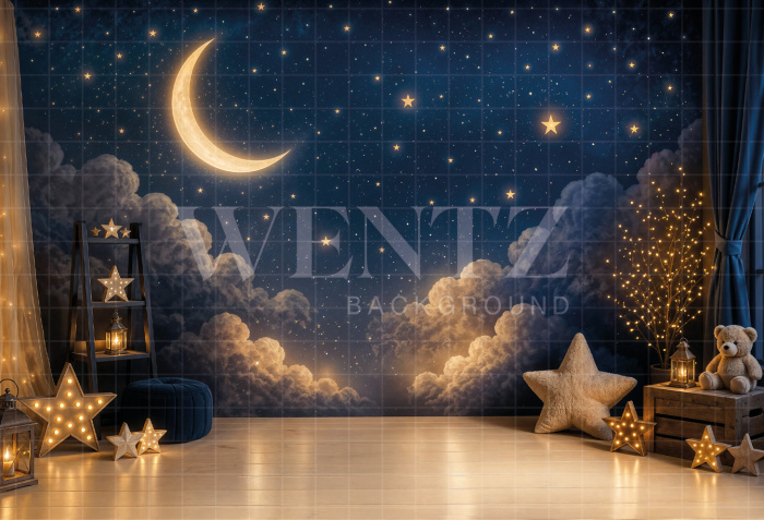 Fundo Fotográfico em Tecido Dia das Crianças Noite Mágica / Backdrop 8584