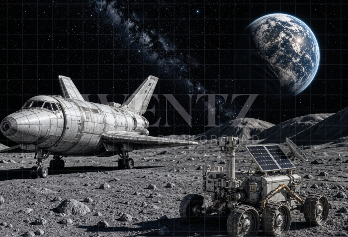 Fundo Fotográfico em Tecido Dia das Crianças Universo e Planetas / Backdrop 8586