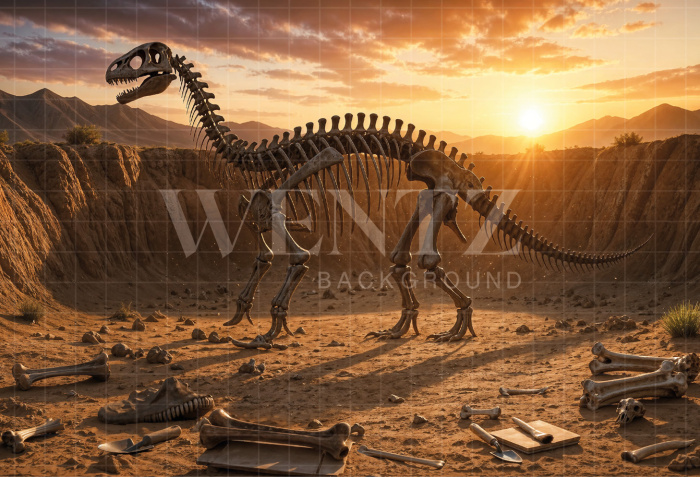 Fundo Fotográfico em Tecido Dia das Crianças Vale dos Dinossauros / Backdrop 8591