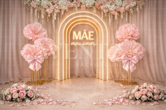 Fundo Fotográfico em Tecido Dia das Mães Arco / Backdrop 8223