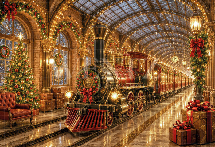 Fundo Fotográfico em Tecido Estação de Natal / Backdrop 8474