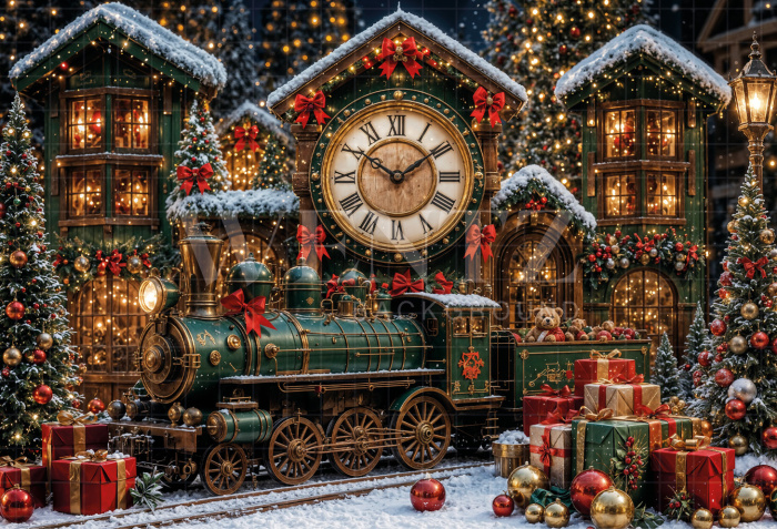 Fundo Fotográfico em Tecido Estação de Natal / Backdrop 8492