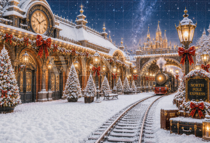 Fundo Fotográfico em Tecido Estação de Natal / Backdrop 8569