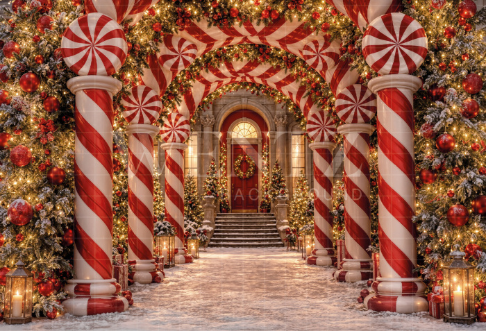 Fundo Fotográfico em Tecido Fachada de Natal / Backdrop 8484