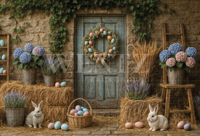 Fundo Fotográfico em Tecido Fachada de Páscoa / Backdrop 8045
