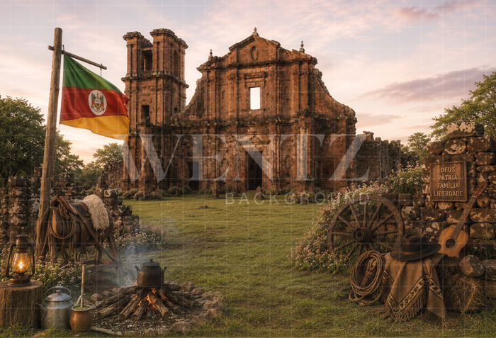 Fundo Fotográfico em Tecido Farroupilha / Backdrop 8655