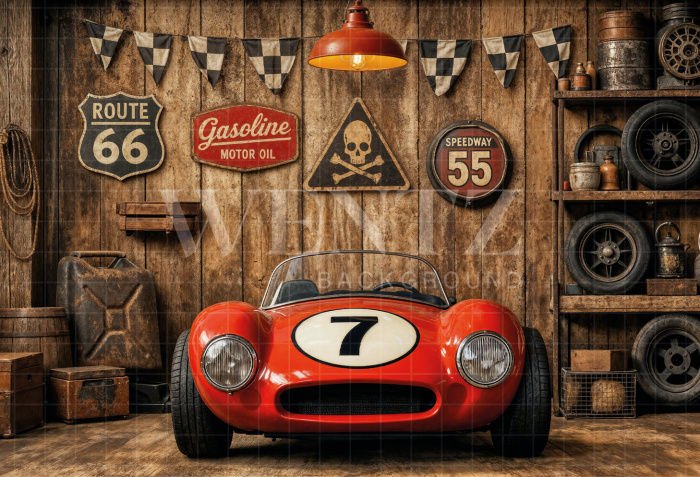 Fundo Fotográfico em Tecido Infantil Carro / Backdrop 8322